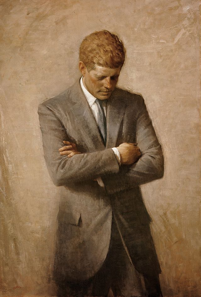 The official presidential portrait of John F. Kennedy.