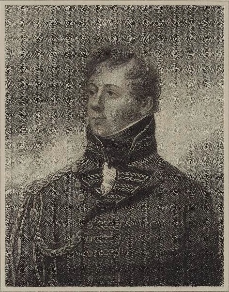 An 1814 print of Robert Rollo Gillespie.