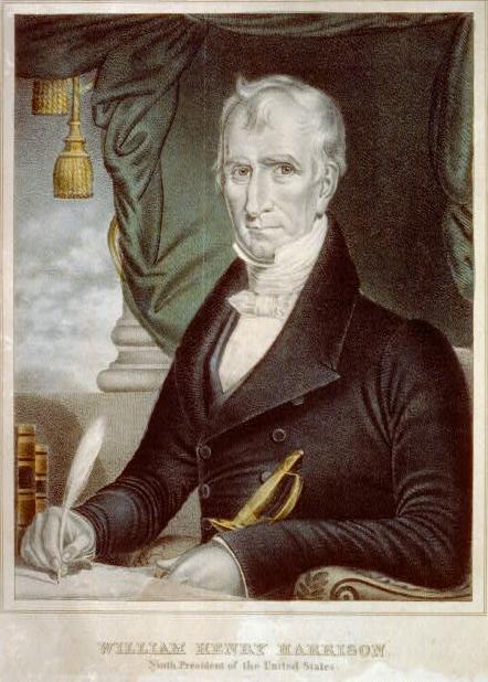A William Henry Harrison campaign poster.