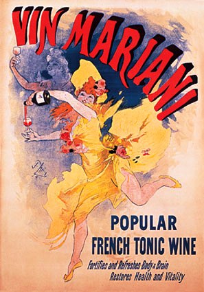 A 1890s advert for Vin Mariani tonic wine.