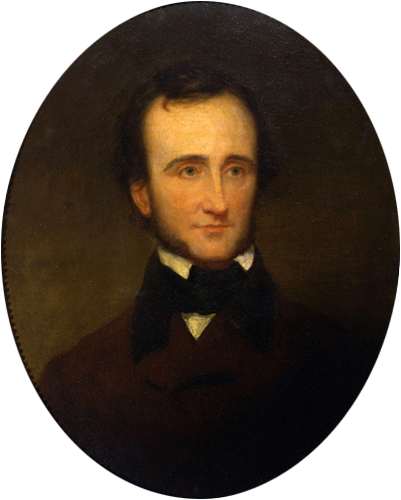 An 1845 portrait of Edgar Allan Poe by Samuel Stillman Osgood.