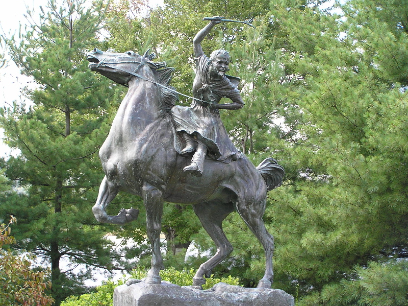 A statue of Sybil Ludington in Carmel, New York.