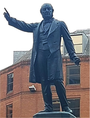 William Gladstone statue in Manchester, England.