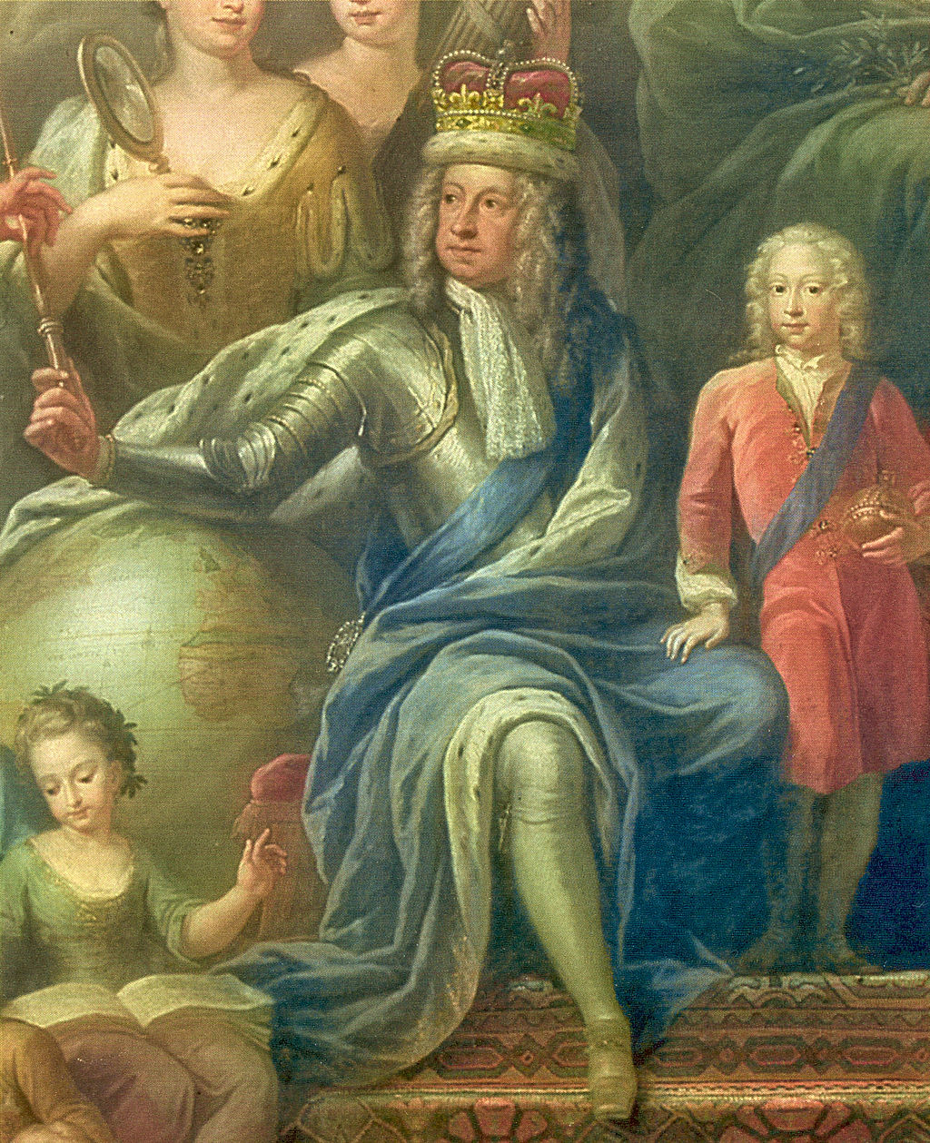 George I with his family. Painting by James Thornhill.
