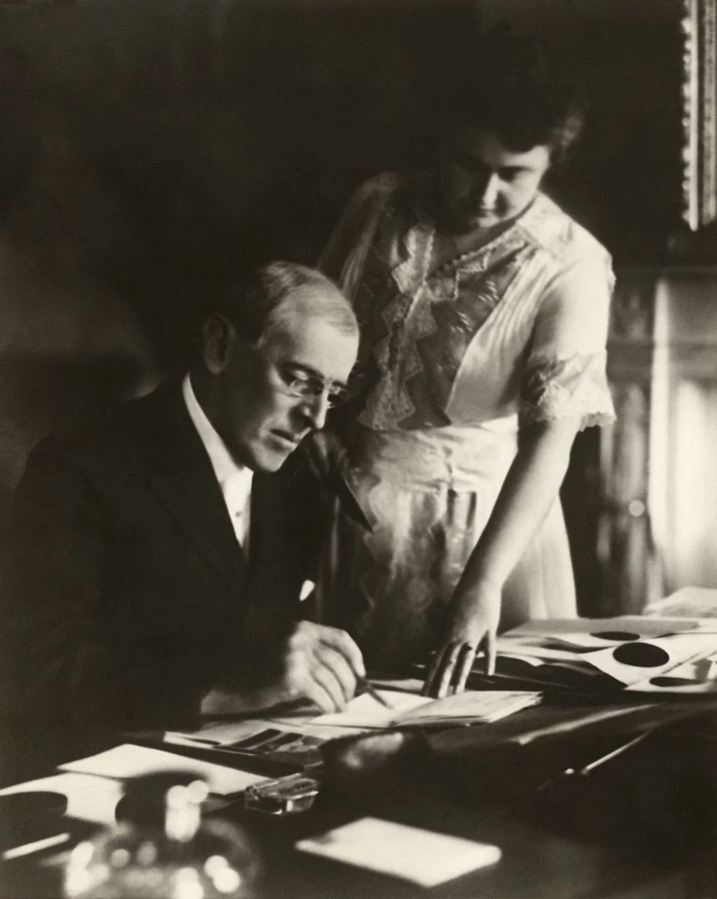 Woodrow and Edith Wilson in 1920.