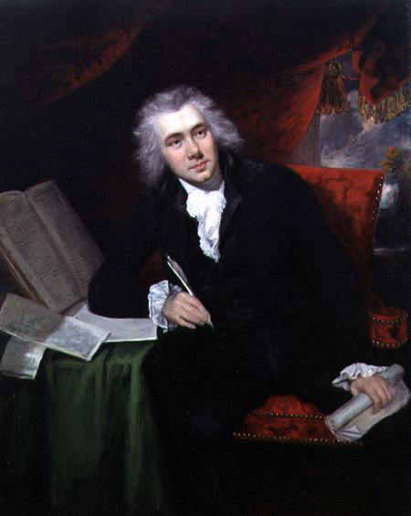 William Wilberforce, perhaps the most famous campaigner in favor of abolishing slavery. Painting by John Rising.