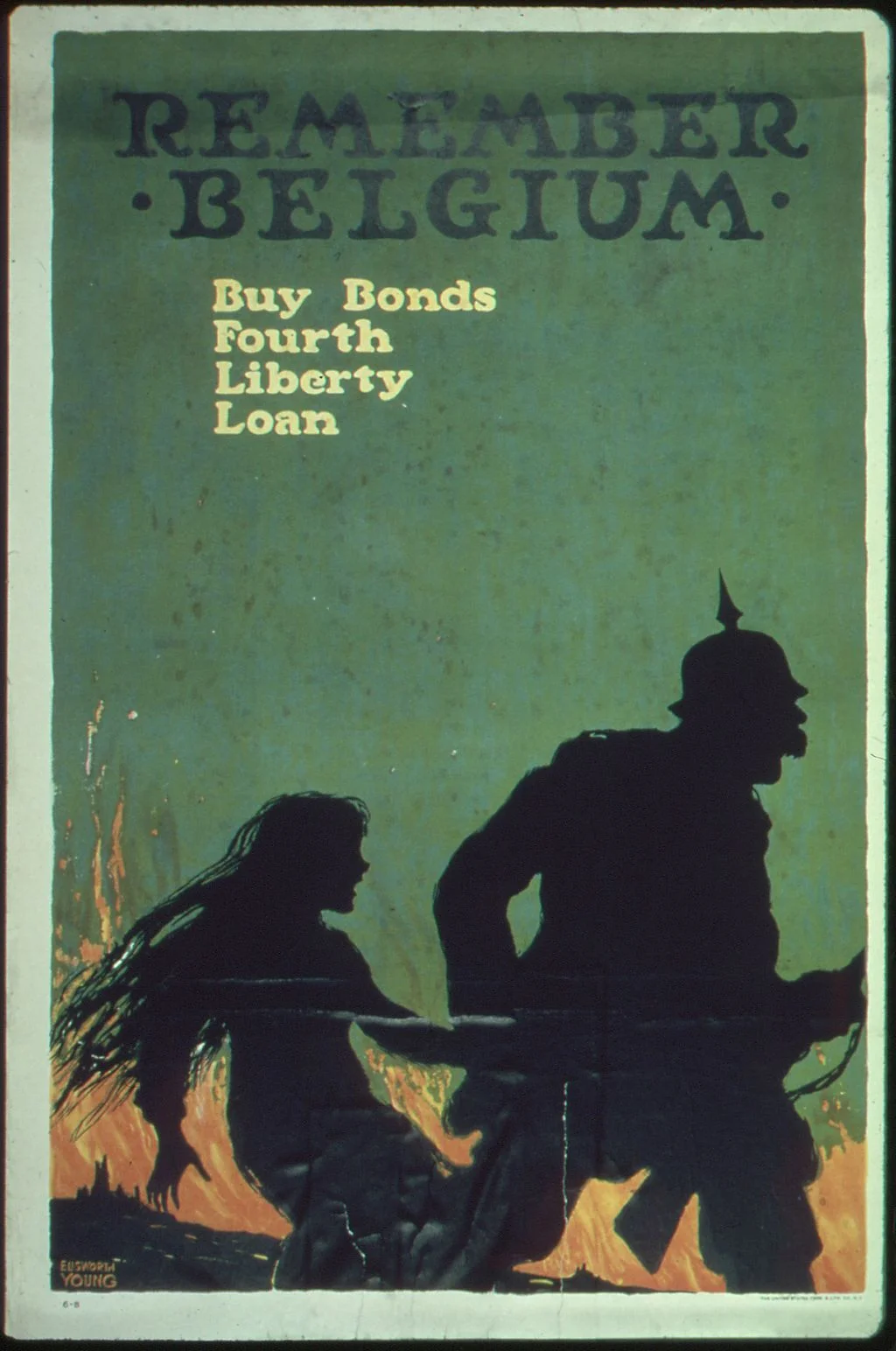 Another reference to Belgium to encourage people to buy war bonds.