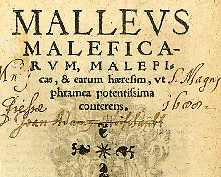 The cover of 1 1520 edition of the Malleus Maleficarum .