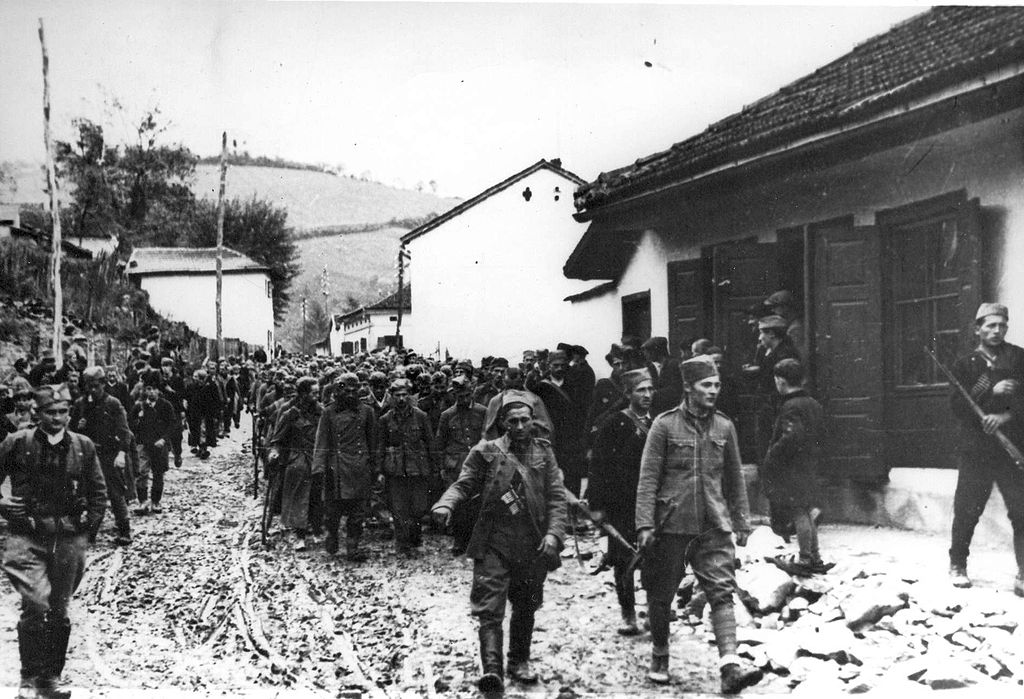 Captured German soldiers in Uzice, 1941.