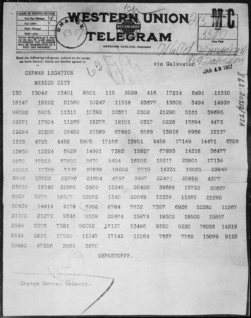 The Zimmermann Telegram.