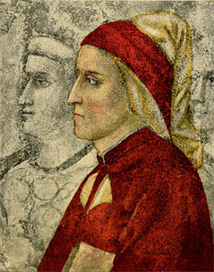 Dante Alighieri, by Giotto di Bondone. The work of art is in the chapel of Bargello Palace. 14th century.