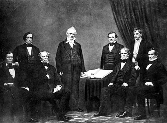 President James Buchanan’s cabinet, circa 1859.