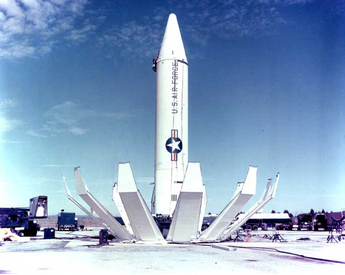 A picture of the US Jupiter intermediate-range ballistic missile, which were partly responsible for the Cuban Missile Crisis.