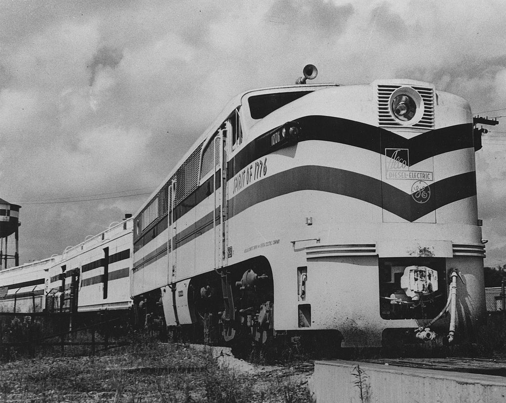 A locomotive built especially for the freedom train.