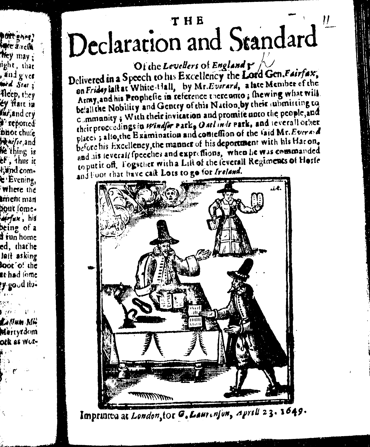 The Declaration and Standard of the Levellers, a 17th century English movement. Gerrard Winstanley was one of the founders.