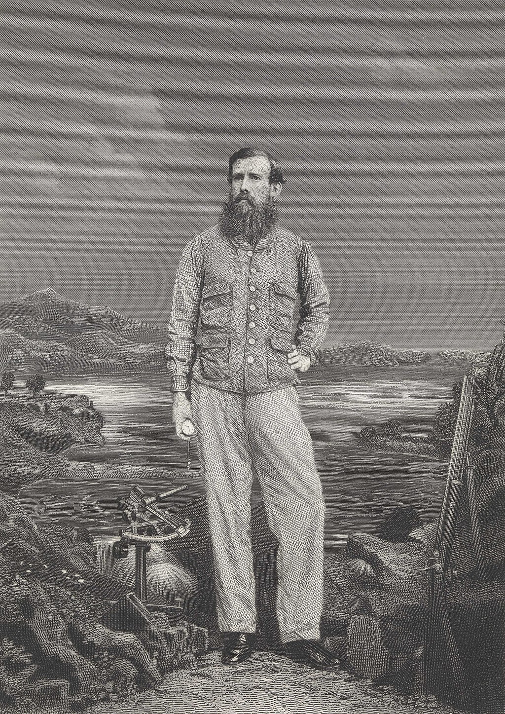 A portrait of John Hanning Speke, the man who played such a key role in the discovery of the source of the River Nile.
