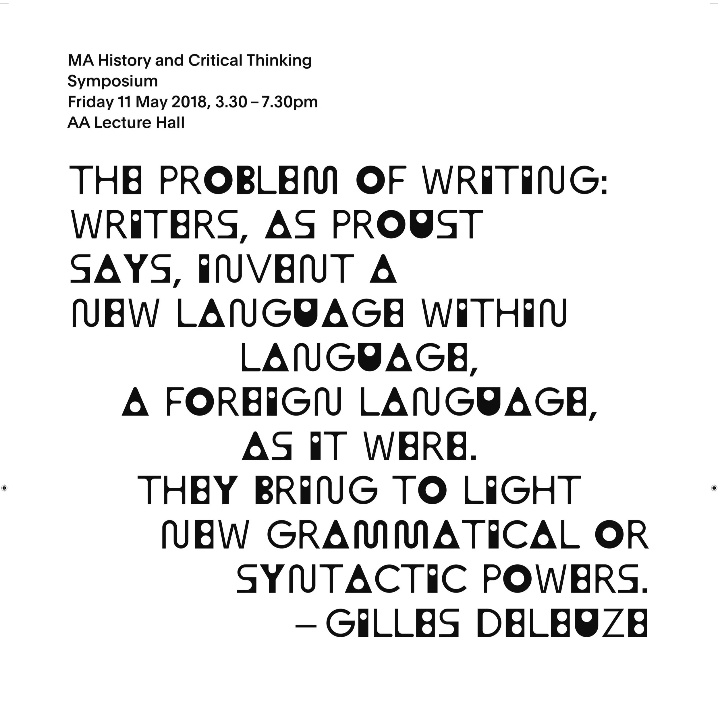 Words and Voices Symposium, MA History and Critical Thinking, AA School of Architecture 