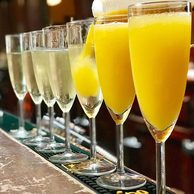@heathervogt serving up the #mimosas this fine #Sunday #morning - serving #brunch till 3pm. #bacon #eggs #pancakes #frenchtoast #bloodymary #craftbeer #eggsbenedict