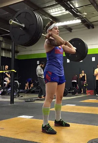 Meaghan PR'ing a clean at a competition!