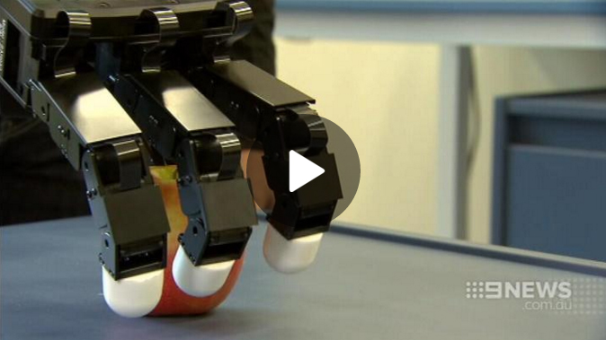 May 28, 2016: The discovery could help return full movement and the sense of touch to amputees and aid recovery for patients with paralysis. Read more at http://www.9news.com.au/national/2016/05/28/12/24/melbourne-researchers-robotic-arm-breakthrough-could-help-restore-touch-for-amputees#pkm2LQGa8Hroj9XC.99