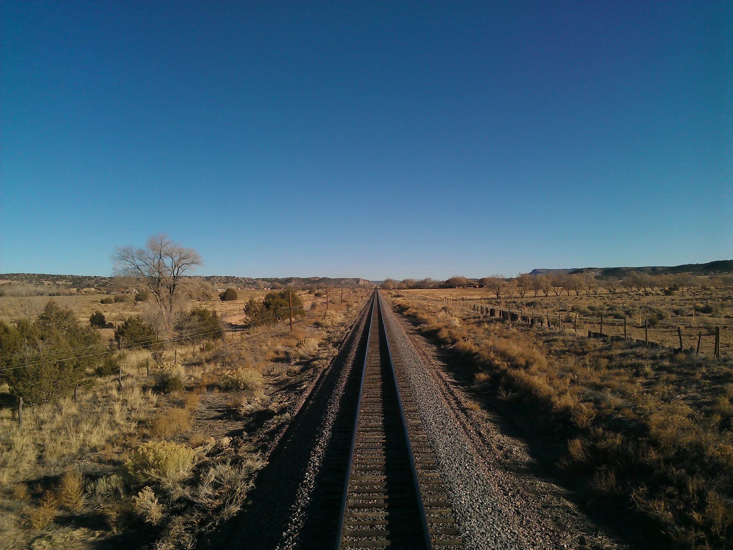 AMTRAK Railroad Line thru New Mexico Landscape