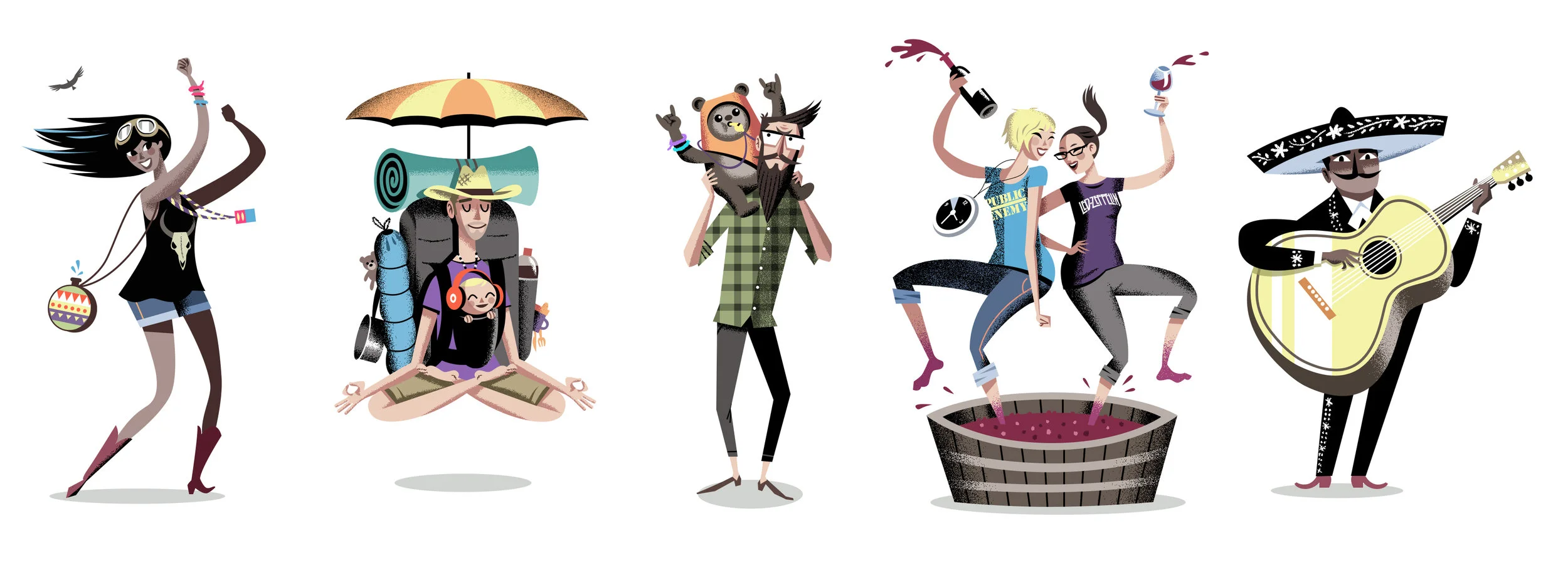 Festival characters for Los Angeles Magazine / AD Steven Banks