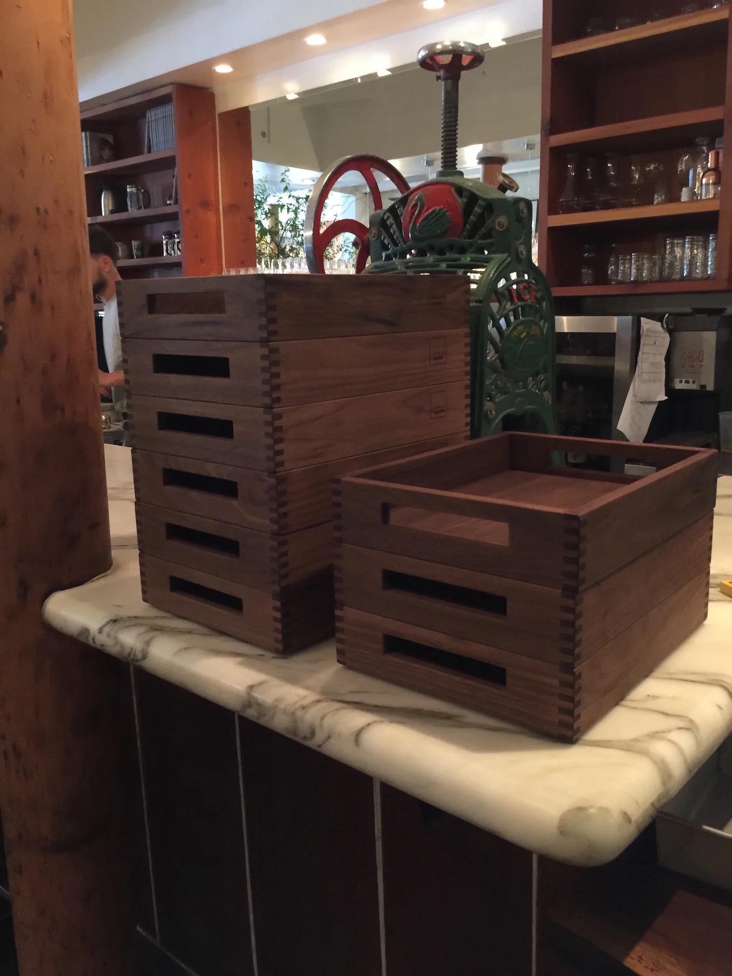 Custom Walnut Trays At Bar Tartine In San Francisco