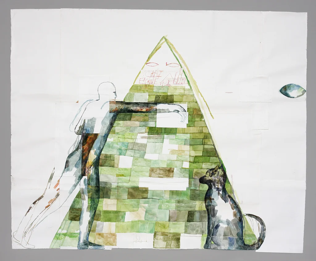 Ancient scene, watercolor and ink on paper, 7’x8’, 2005
