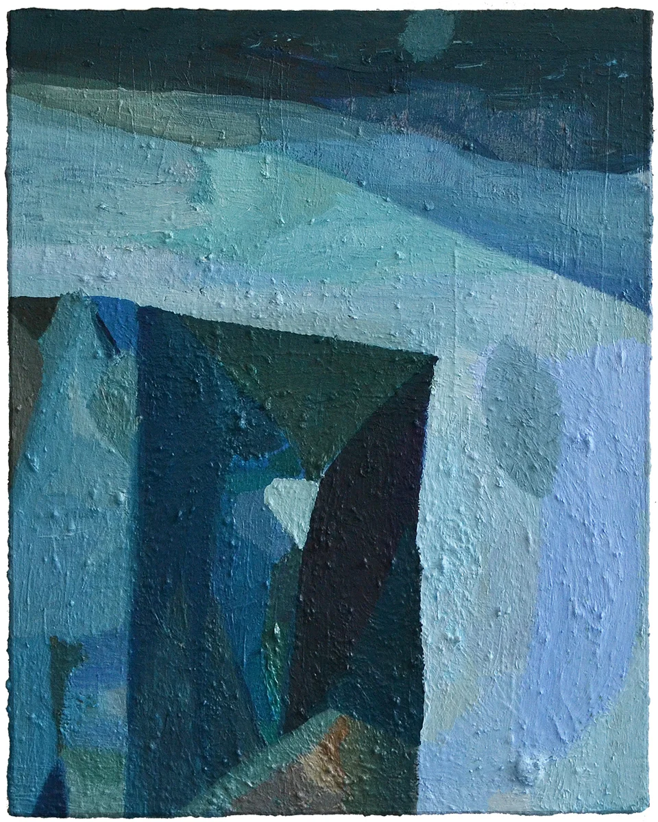 Blue book with moon, oil on canvas, 20" x 16", 2015