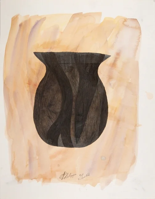 Vase, For E & J , graphite and watercolor on paper, 8.5”x11”, 2011