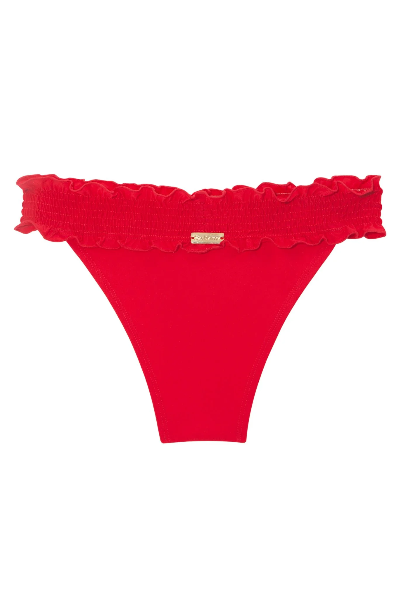 Searienas Martinique Scrunch Red Fiesta With High Leg Cut and Cheeky Back View. JPG