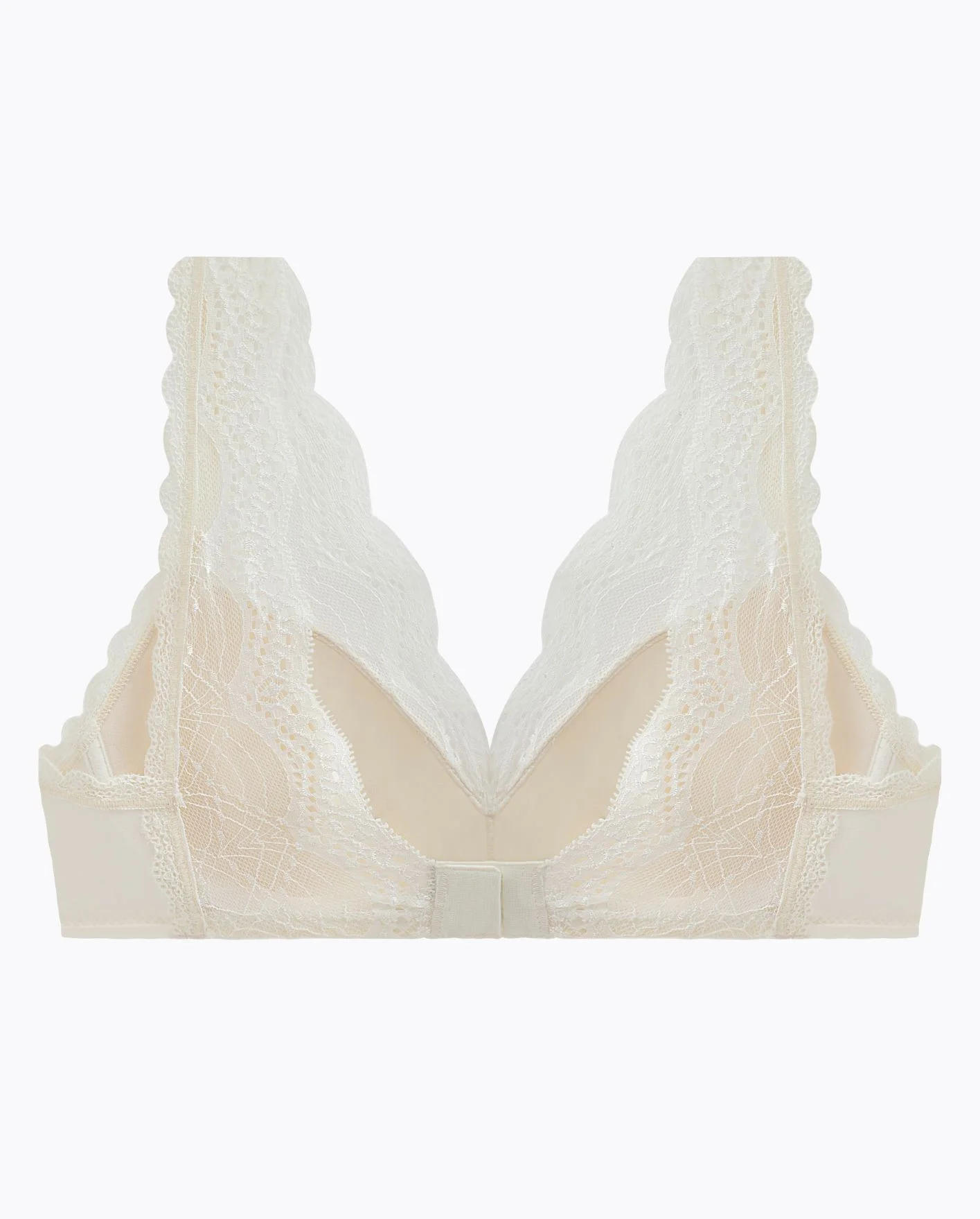 NAKED Intimates Bluebelle Cream Lace Coverage Bralette With Lace Banded Straps Back.JPG