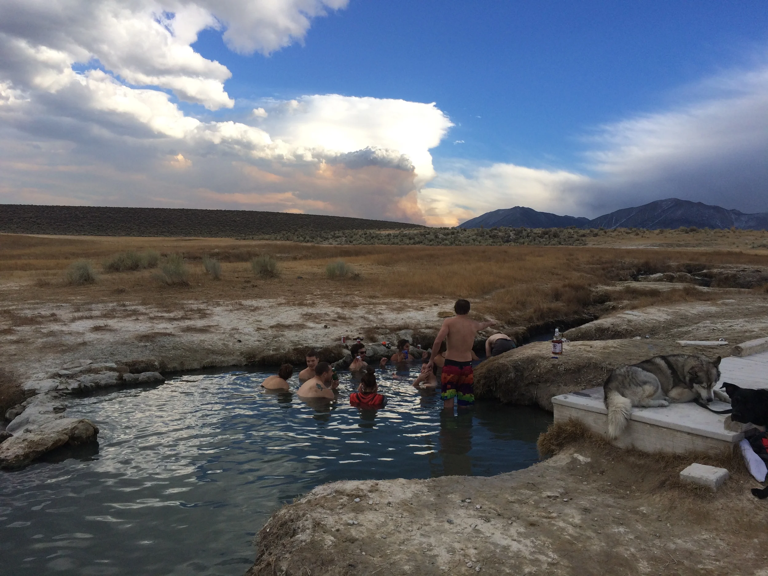Making a much needed stop at the Hot Springs. 