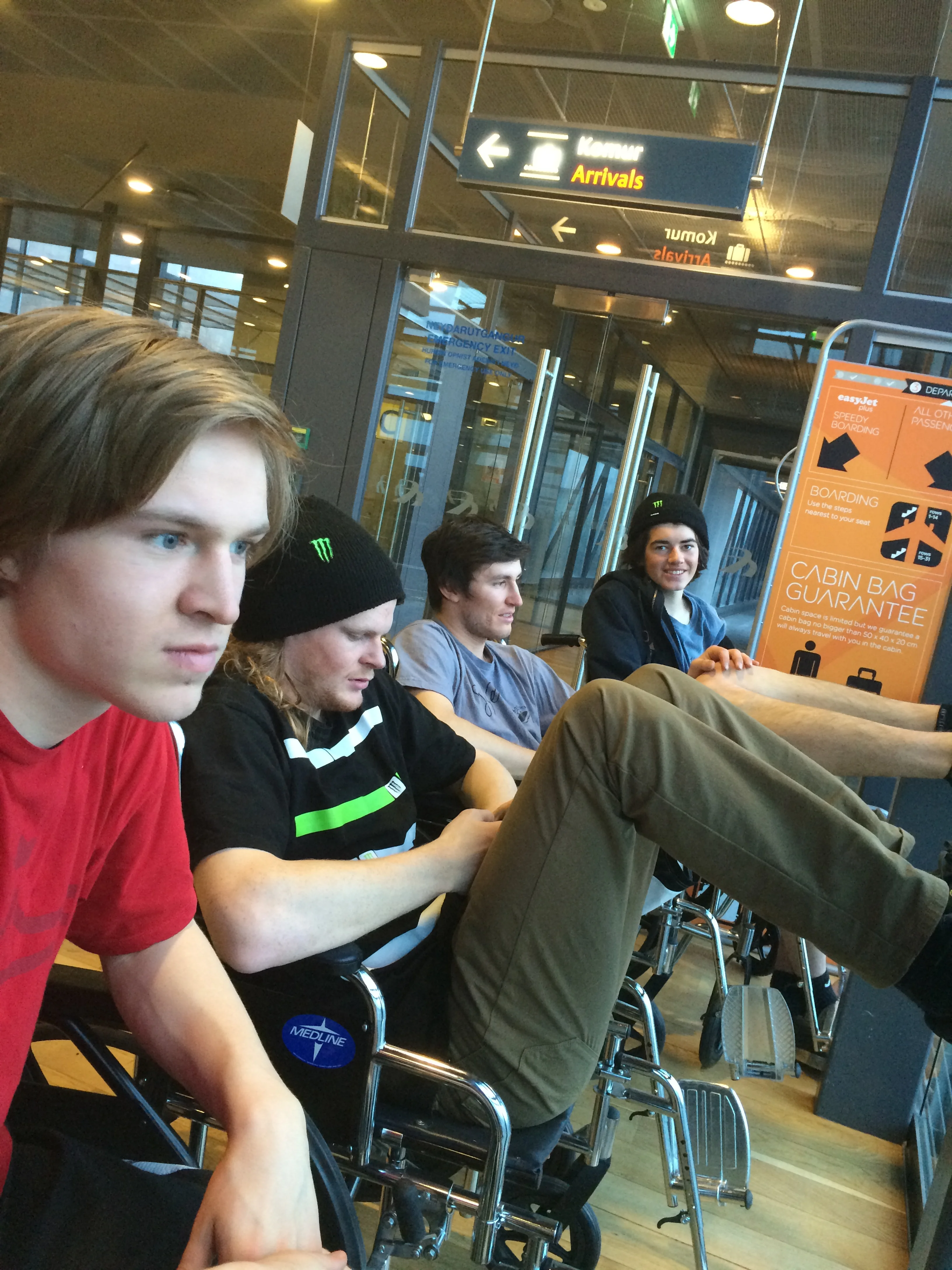 Waiting at the airport, while our plane was delayed. 