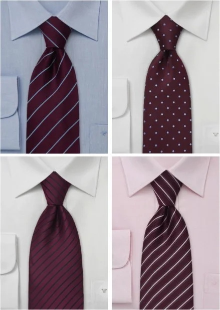 camisa branca com gravata vinho