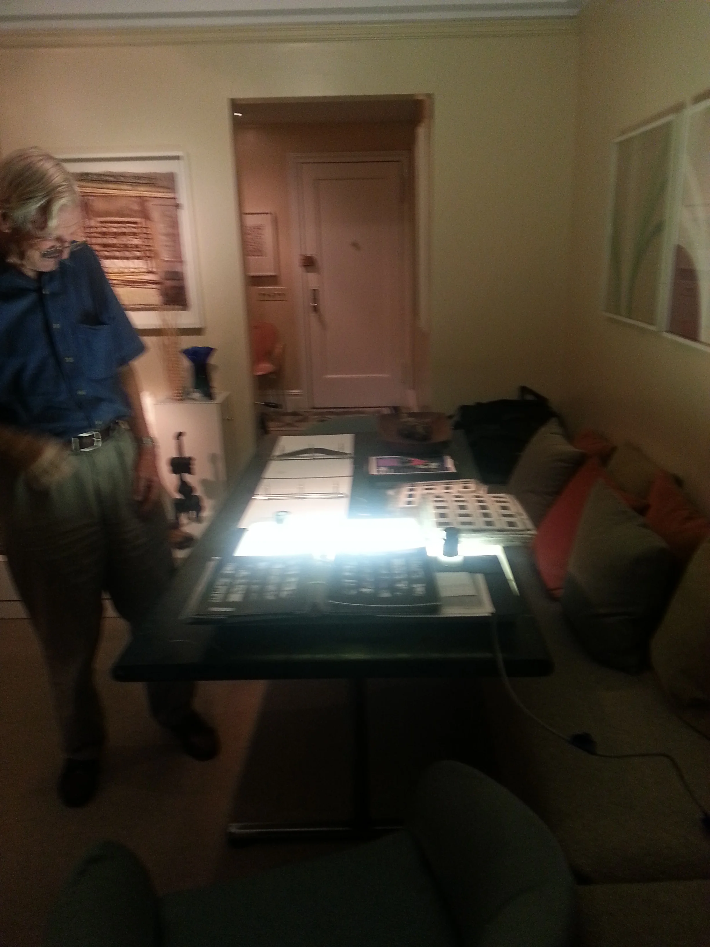 Mr. McGrath displaying his Penn Station collection.