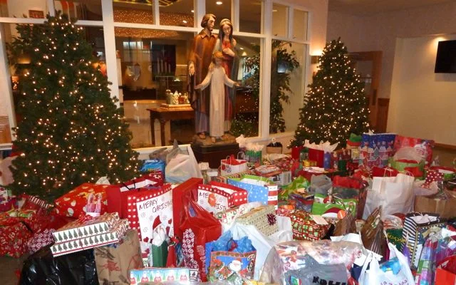 Christmas sharing gifts ready for pick-up at the Church of St. David the King