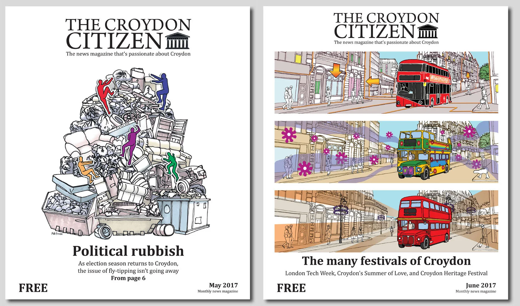 cover illustrations from The Croydon Citizen