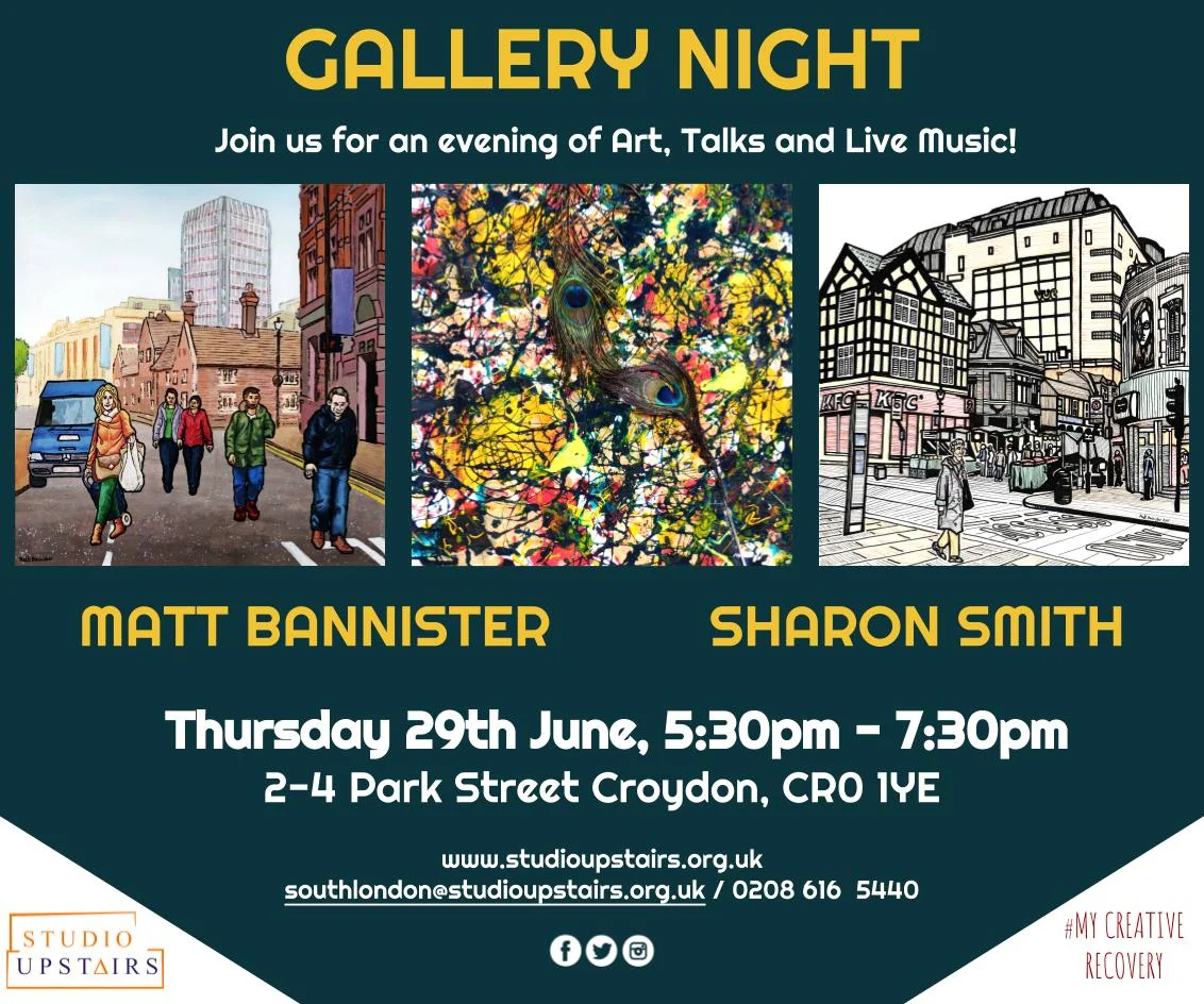 Studio Upstairs gallery night invite