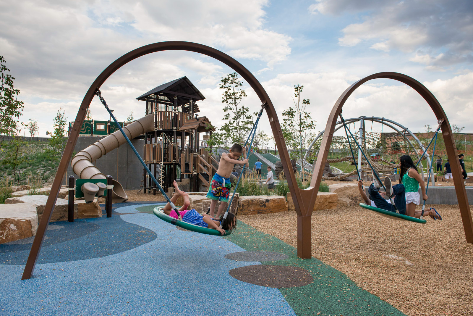 Colorado playground inclusive play swings