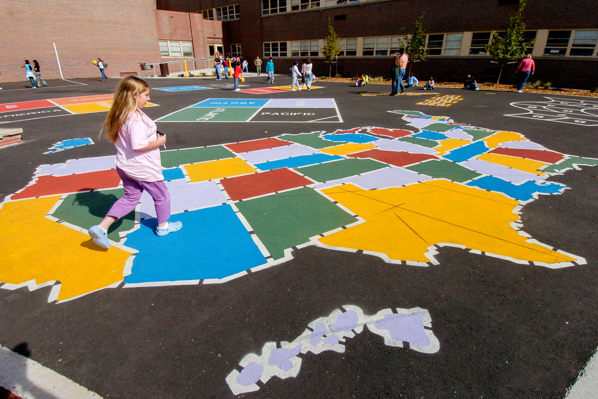 School playground learning landscape educational world map