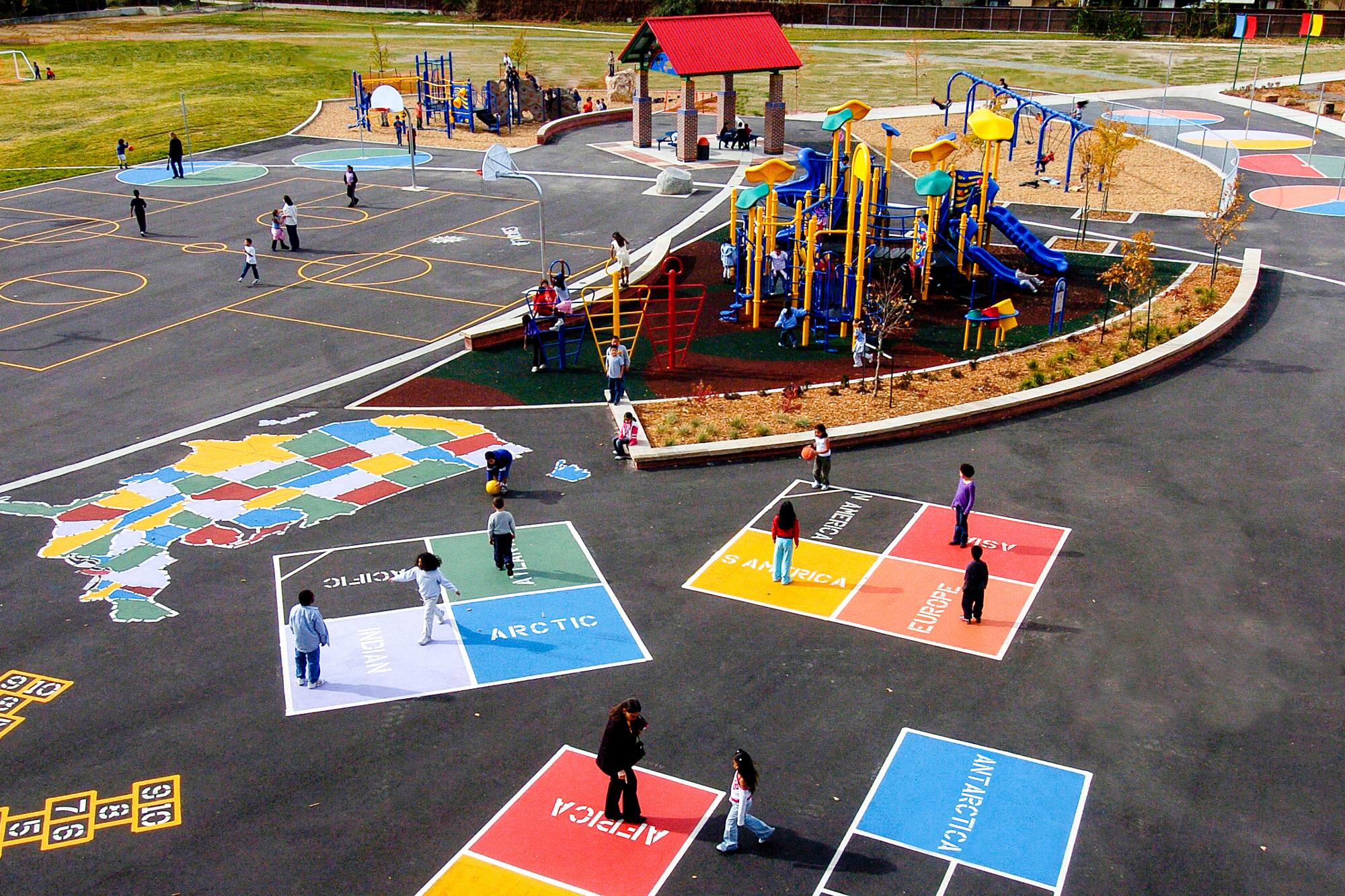 School playground learning landscape kids creative