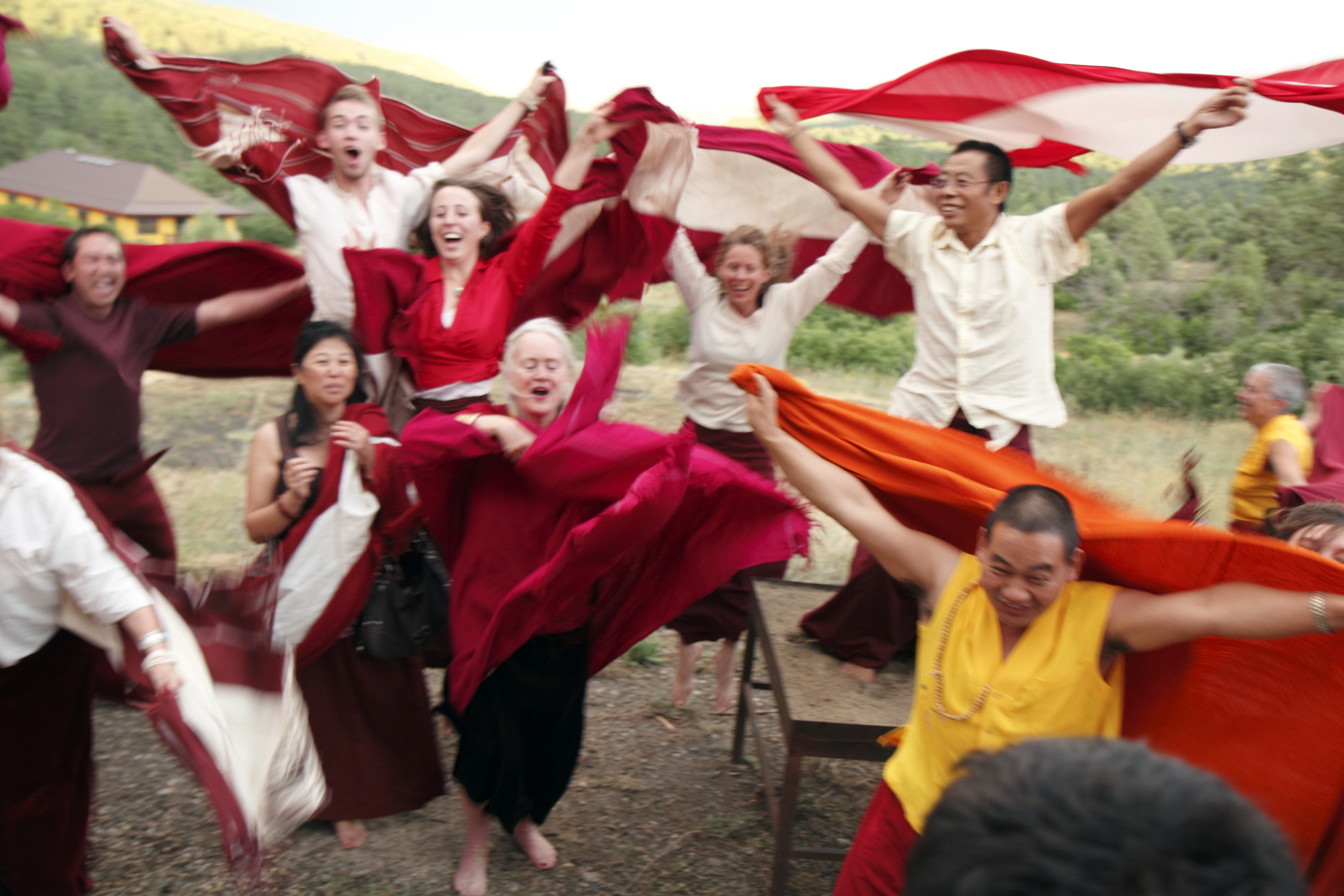 Lama Tsultrim Allione with her students at Tara Mandala in Colorado