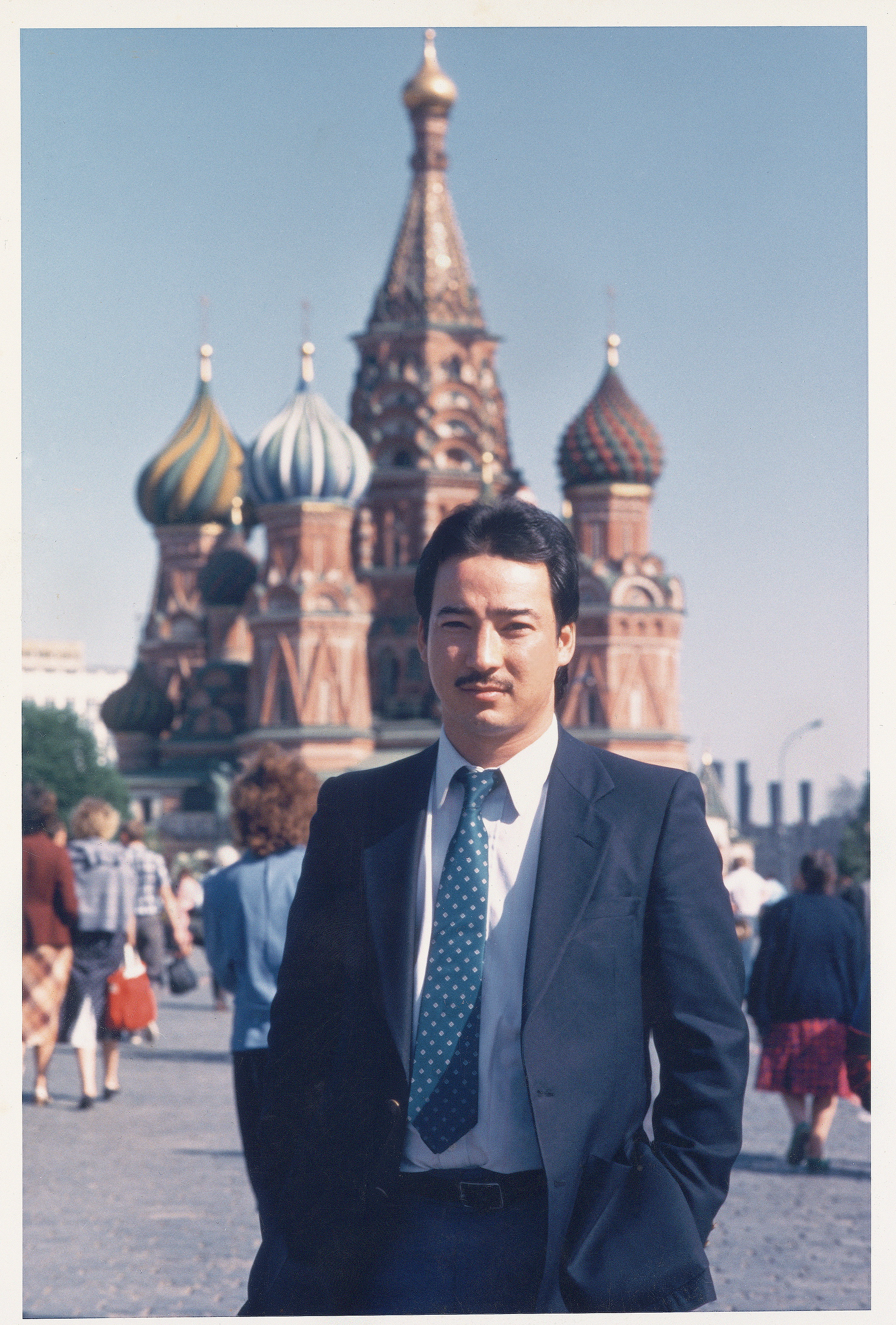  In front of St. Basils in Moscow during one of the Ronald Reagan/Michael Gorbachev summits in the 1980's. 