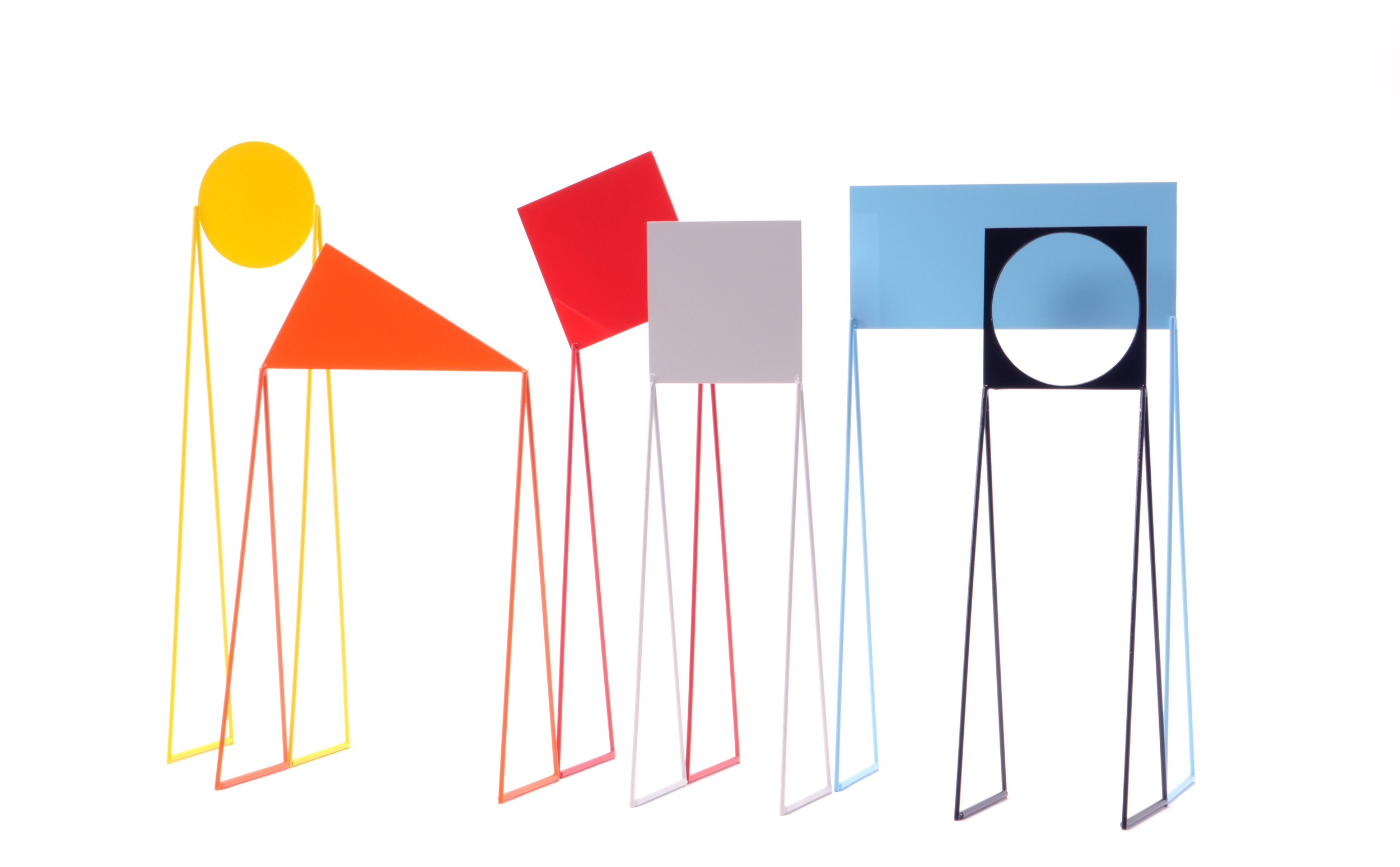 ' Elemental Landscape ' 2009 / Materials: Enamel on brass / H variable 31cm to 45cm W 9cm to 18cm D 11cm Yellow: SOLD , Orange: SOLD, Red: SOLD, Grey: $1,250.00 , Blue: SOLD, Black: $1,250.00 / P urchase