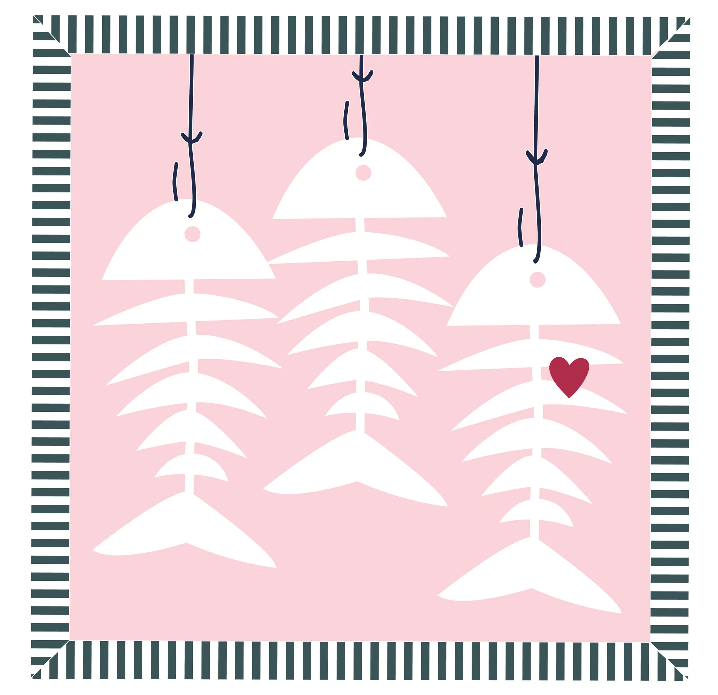 3 FISH EMBROIDERED PILLOW