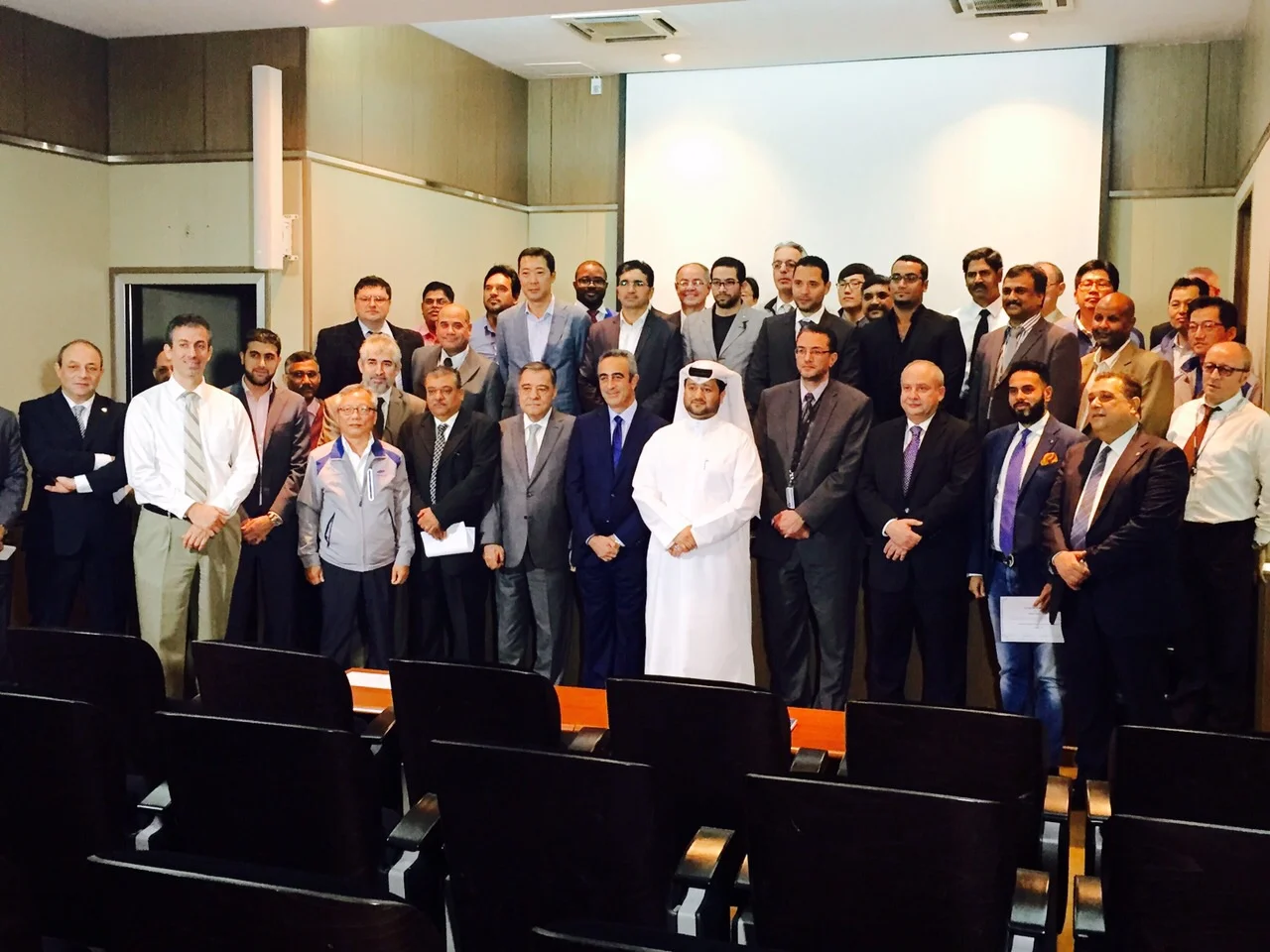 Mr. Deya Hamad , Mr. Farouk Abdelaziz & Mr. Nidal Salameh of MACE Qatar, together with the Lusail Management Team