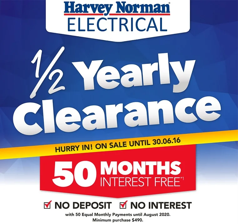 Half Yearly Clearance at Harvey Norman Electrical Everything Geraldton