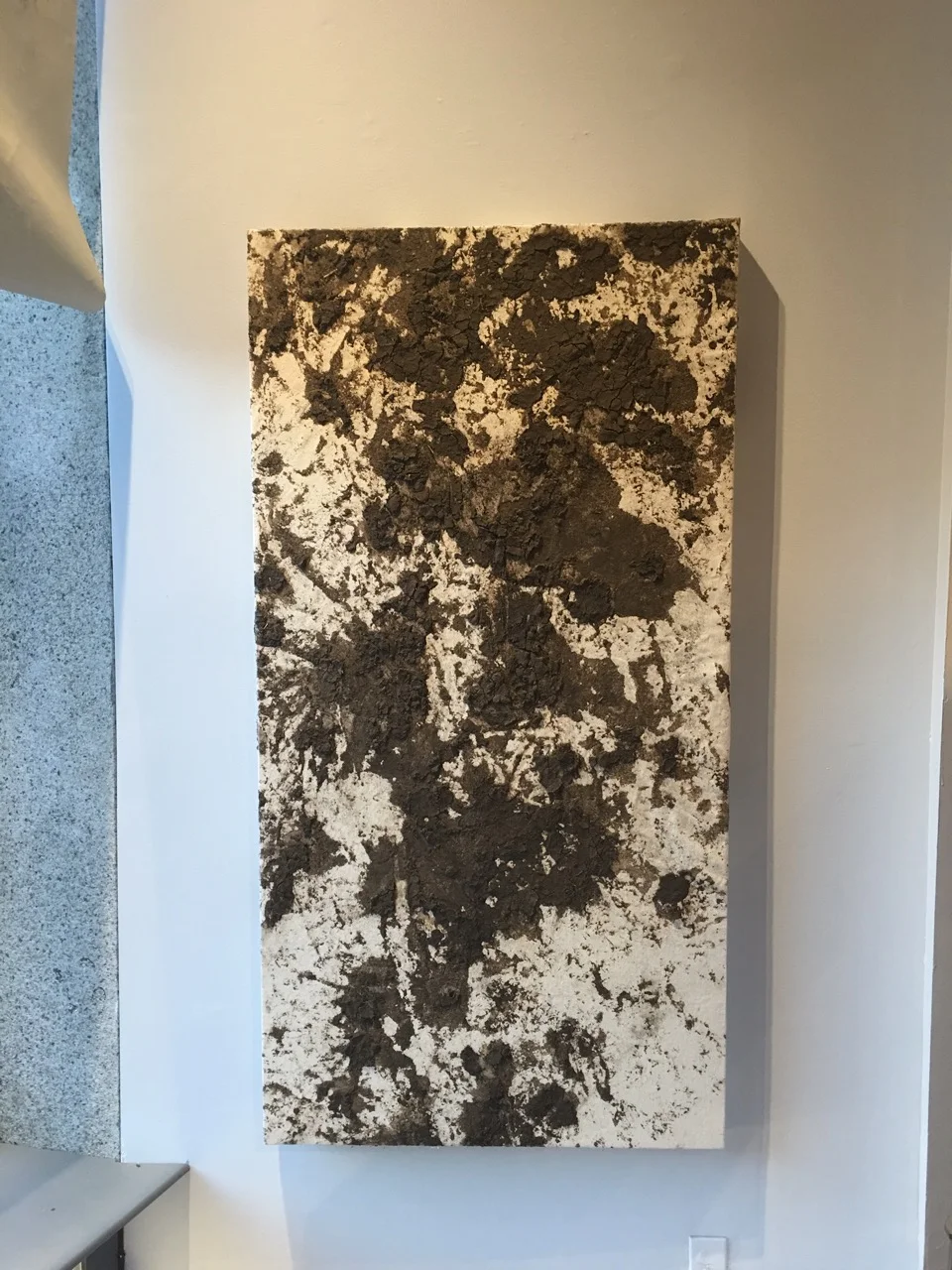 Sheep Print, Out To Pasture, earth, canvas, sealant, 27x56”, 2015