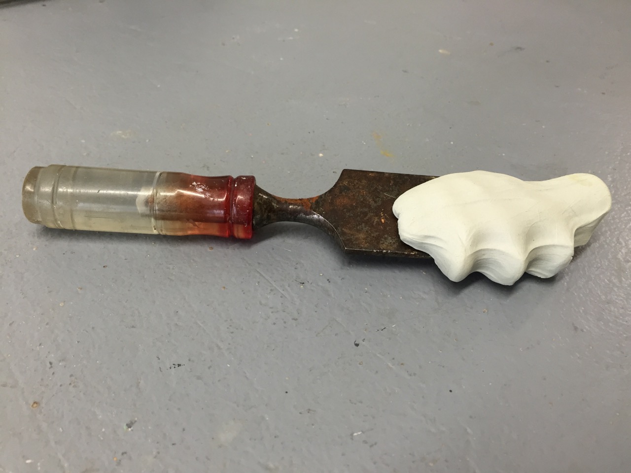 Untitled #23, 2016, Apoxie Sculpt and chisel, 2” x 8” x 3"